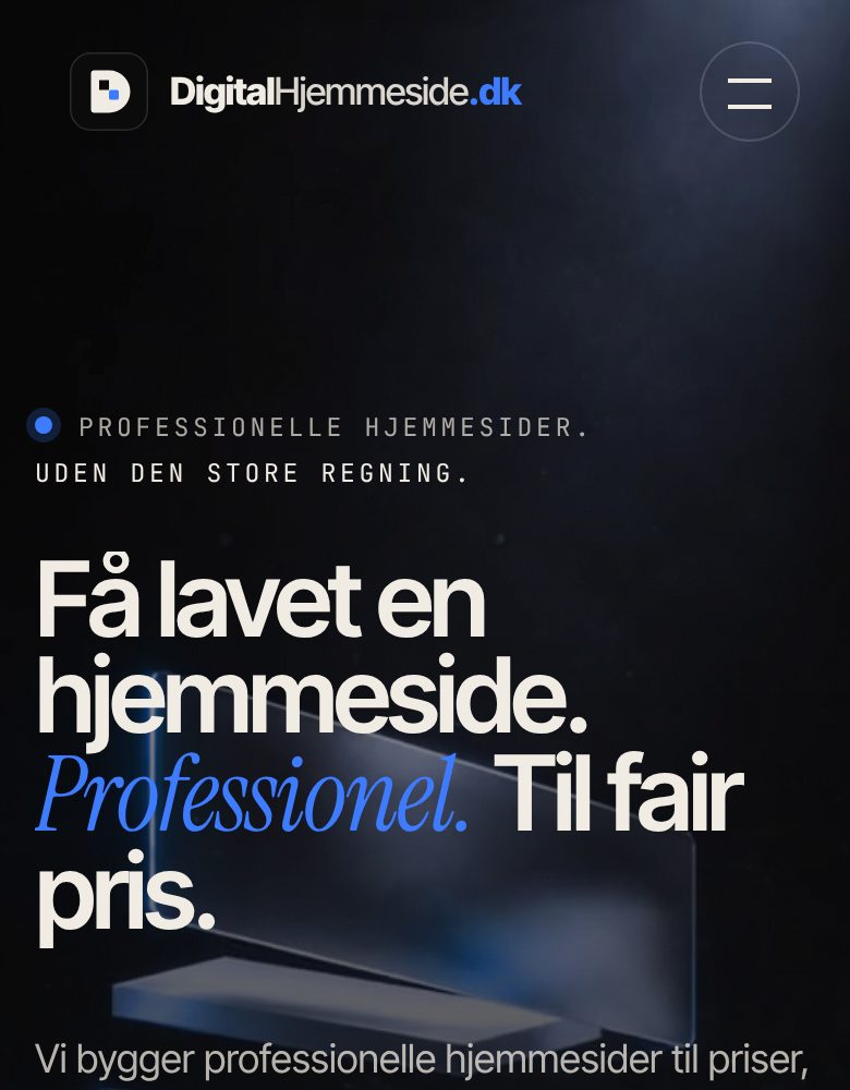 Front page of DigitalHjemmeside.dk